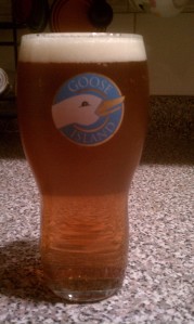 Pumking in a Goose Island Glass